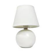 Simple Designs Mini Ceramic Globe Table Lamp, Off White LT2008-OFF